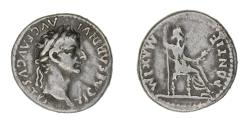 Ancient Coins - Tiberius AD 14-37 Silver Denarius Tribute Penny Lyon