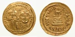 Ancient Coins - Byzantine Heraclius & Heraclius Constantine AD 610-641 Gold Solidus Constantinople