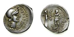 Ancient Coins - Roman Imperatorial Gnaeus Pompey Junior 46-45 BC Silver Denarius