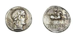Ancient Coins - Roman Republic P. Crepusius 82BC Silver Denarius