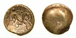Ancient Coins - Gallo Belgic Ambiani 3rd-1st Century Gold Stater Ambiani E Uniface