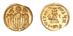 Ancient Coins - Byzantine Heraclius, Heraclius Constantine, Heraclonas AD 610-641 Gold Solidus