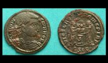 Ancient Coins - Licinius II, Siscia, Two Victories reverse