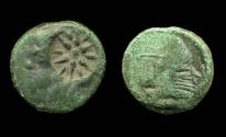 Ancient Coins - Cimmerian Bosporus, Pantikapaion,  Young Satyr & Lion, Two Counter Marks, ca.304-250 BC