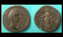 Ancient Coins - Faustina Senior, Sestertius, Commemorative Issue, Pietas reverse