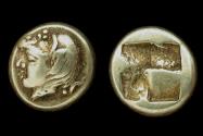 Ancient Coins - Ionia, Phokaia, Electrum Hekte, Actor Wearing Mask, RARE! SOLD!