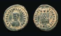 Ancient Coins - Licinius II, Heraclea, Campgate, Wearing Imperial Mantle, Small Bust type