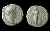 Ancient Coins - Antoninus Pius, Denarius, Annona & Ship reverse
