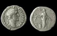 Ancient Coins - Antoninus Pius, Denarius, Annona reverse