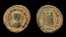 Ancient Coins - Licinius II, Heraclea, Campgate, Wearing Imperial Mantle, Small Bust type