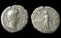 Ancient Coins - Antoninus Pius, Denarius, Genius reverse