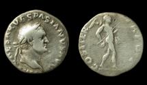 Ancient Coins - Vespasian, Denarius, Mars Reverse, Scarce!