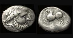 Ancient Coins - Danube Celts, AR Tetradrachm, Sirmium, 2nd Cent BC