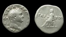 Ancient Coins - Vespasian, Denarius, Vesta Seated reverse