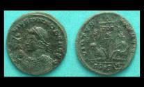 Ancient Coins - Licinius II, Siscia, Victory on Globe Portrait
