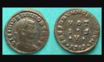 Ancient Coins - Licinius II, Siscia, Scarce Three-lined Votive Issue!