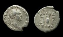 Ancient Coins - Vespasian, Fourrée Denarius, Priestly Implements reverse
