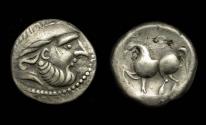 Ancient Coins - Danube Celts, AR Tetradrachm, 2nd Cent BC
