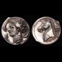 Ancient Coins - Rare - Sicily, Entella Ar. tetradrachm - Punic Issues