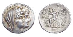 Ancient Coins - Kleopatra Thea & Antiochos VIII. 125-121 BC. AR Tetradrachm (30 mm, 16.64 gm, 12h)