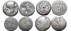 Ancient Coins - Lot of 4 PTOLEMAIC KINGS of EGYPT. Cleopatra VII,Thea Neotera. 51-30