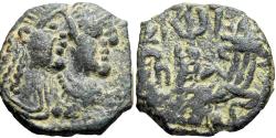 Ancient Coins - NABATAEA. Rabbell II, with Gamilat. AD 70-106. Æ . Petra mint. .absent from most collections.