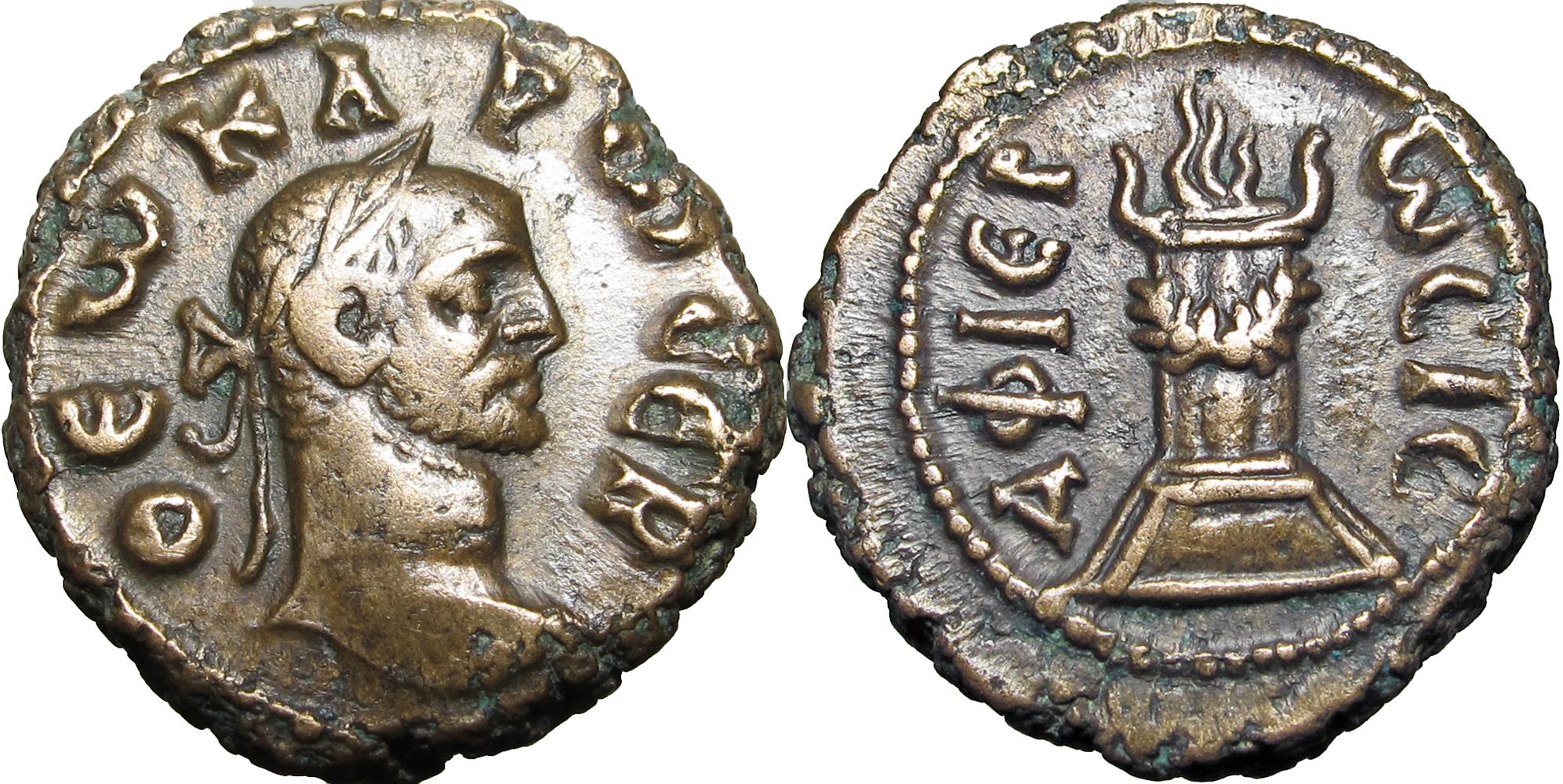EGYPT, Alexandria. Divus Carus. Died AD 283. Potin./ Tetradrachm ...