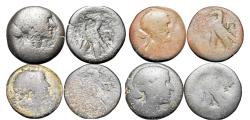 Ancient Coins - Lot of 4 PTOLEMAIC KINGS of EGYPT. Cleopatra VII,Thea Neotera. 51-30