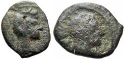Ancient Coins - NABATAEA. Syllaeus and Aretas IV. 9-6 BC. Æ 1/2 Quadrans Petra mint. Struck circa 7-6 BC.