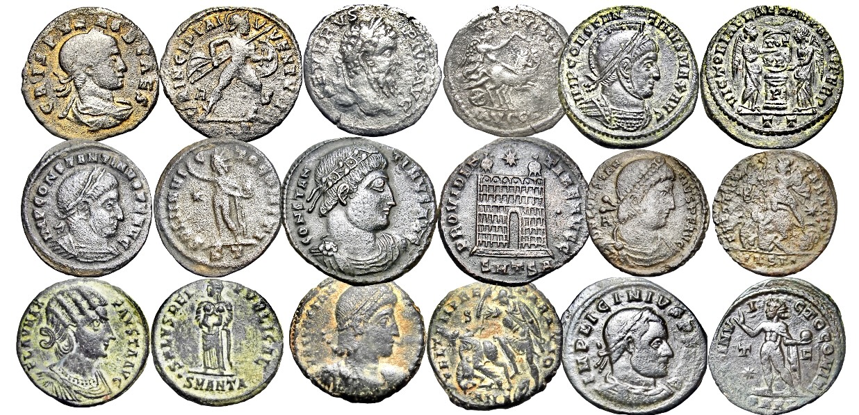 lot of 9 Roman coins