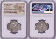 Ancient Coins - ATTICA, ATHENS AR Tetradrachm c.440-404 BC NGC AU Strike: 5/5 Surface: 5/5