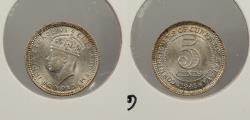 World Coins - MALAYA: 1945 George VI 5 Cents