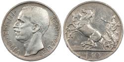 World Coins - ITALY Vittorio Emanuele III 1930-R 10 Lire EF