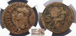 Ancient Coins - Gaius (Caligula) 37-41 A.D. As Western branch mint (Auxiliary in Spain or Gaul?) NGC Fine