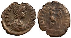 Ancient Coins - Aelia Flaccilla, wife of Theodosius I 379-386 A.D. AE4 Heraclea Mint VF