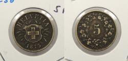 World Coins - SWITZERLAND 1873 5 Rappen