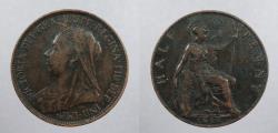 World Coins - GREAT BRITAIN: 1898 Victoria Halfpenny (1/2 Penny)