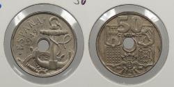 World Coins - SPAIN: 1949 (52) 50 Centimos