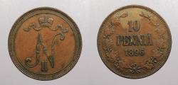 World Coins - FINLAND: 1896 10 Pennia