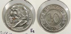 World Coins - GERMANY: 1920 Notgeld; Bonn; Beethoven 10 Pfennig