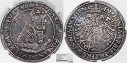 World Coins - NETHERLANDS Nijmegen Charles V, Holy Roman Emperor ND (1555) Ecu (Daalder) NGC EF