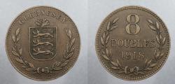 World Coins - GUERNSEY: 1918-H 8 Doubles