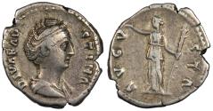 Ancient Coins - Diva Faustina I Died 141 A.D. Denarius Rome mint VF