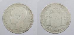 World Coins - SPAIN: 1901(01) Peseta