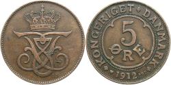 World Coins - DENMARK 1912 5 Ore