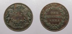 World Coins - INDIA: British East India Co. 1835 (c) 25.2 mm 1/4 Anna