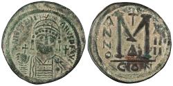 Ancient Coins - Justinian I 527-565 A.D. Follis (40 Nummi) Constantinople Mint VF