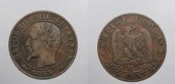 World Coins - FRANCE: 1855-B Anchor 5 Centime