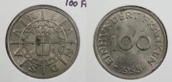 World Coins - SAARLAND: 1955 100 Franken