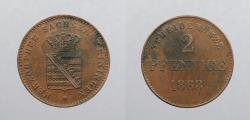 World Coins - GERMAN STATES: Saxe-Meiningen 1868 2 Pfennige